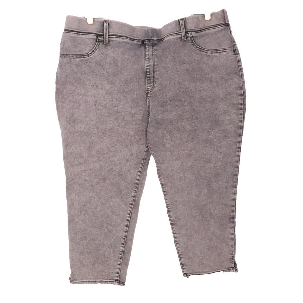 Jeans Stretch Charcoal Color Terra & Sky Peddle Pushers Size 3X